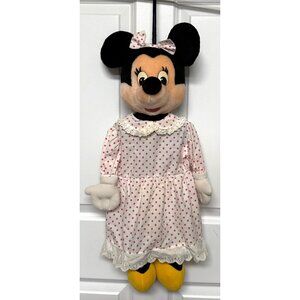 27” Vintage Disneyland Minnie Mouse Hanging Pajama Bag Polka Dot RARE Plush